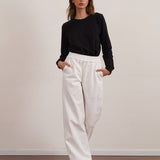 Cotton Drill Wide Leg Pants