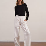 Cotton Drill Wide Leg Pants
