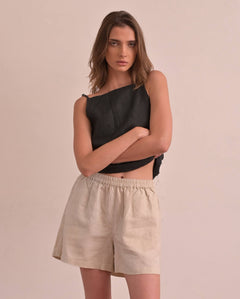 מכנס קצר 100% פשתן