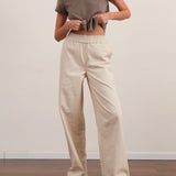 Cotton Drill Wide Leg Pants