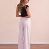 מכנס טריקו לבן 100% כותנה - בד ריב