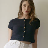 100% Cotton Button Tee