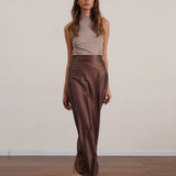 חצאית סאטן 100% משי אורך מקסי