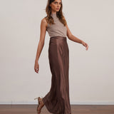 חצאית סאטן 100% משי אורך מקסי