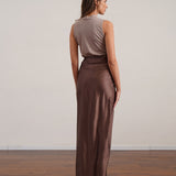 חצאית סאטן 100% משי אורך מקסי