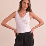 גופיה עם כיווצים 100% כותנה