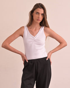 גופיה עם כיווצים 100% כותנה