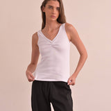 גופיה עם כיווצים 100% כותנה