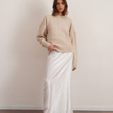 חצאית סאטן 100% משי אורך מקסי