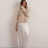 חצאית סאטן 100% משי אורך מקסי