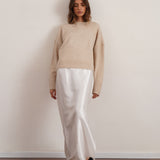 חצאית סאטן 100% משי אורך מקסי