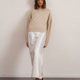 חצאית סאטן 100% משי אורך מקסי