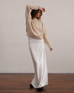 חצאית סאטן 100% משי אורך מקסי