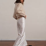 חצאית סאטן 100% משי אורך מקסי