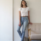 100% Cotton Button Tee