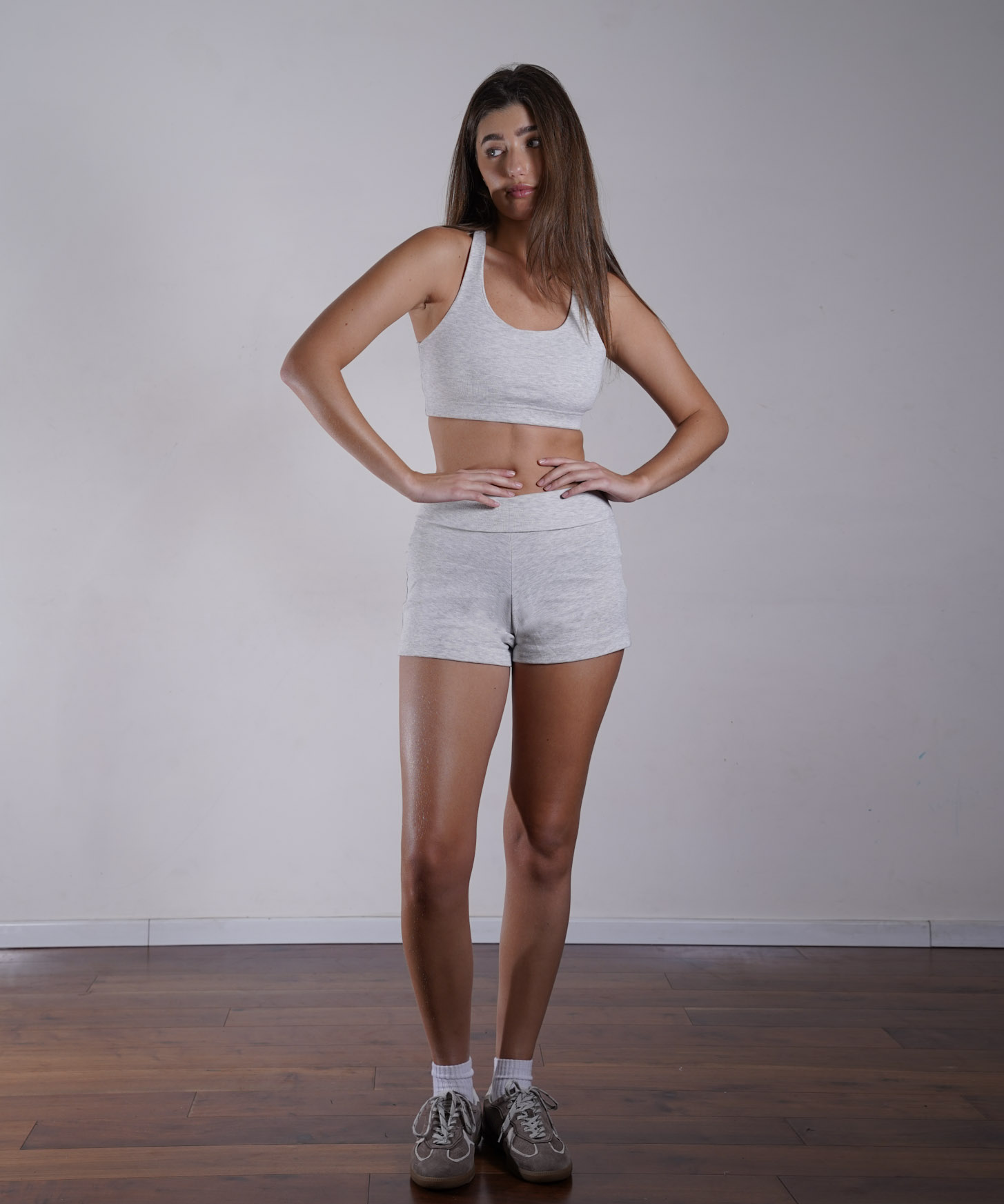 Fold Over Yoga Shorts 100% Cotton