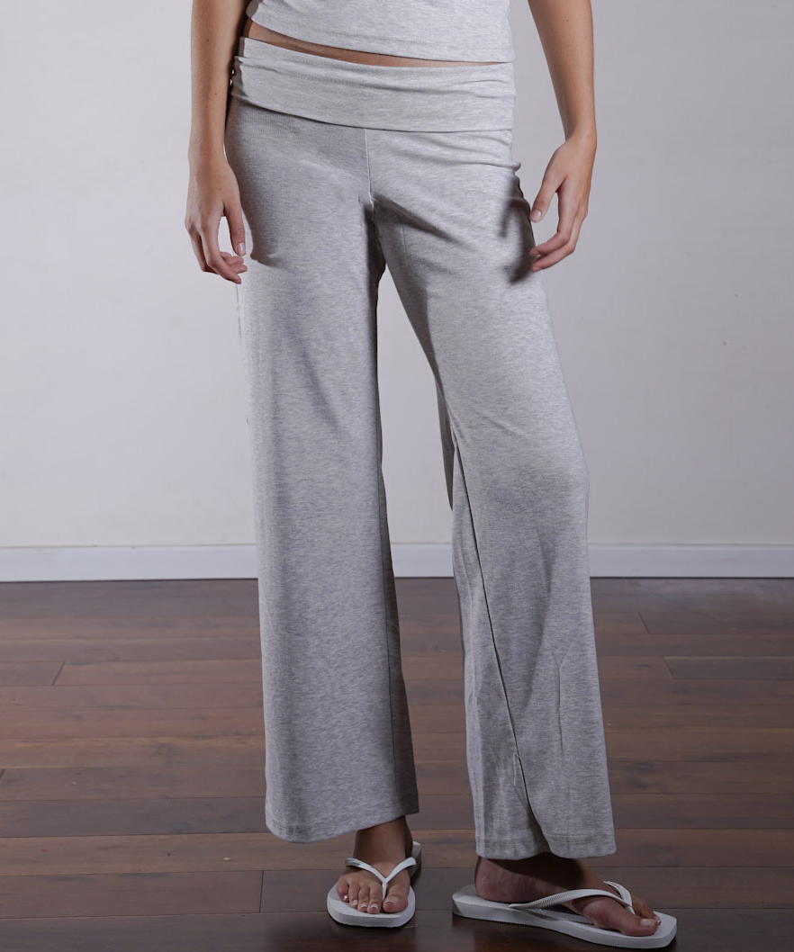 Foldover Yoga Pants 100% Cotton