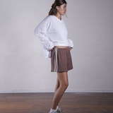 Side Stripe Rib Shorts 100% Cotton