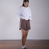 Side Stripe Rib Shorts 100% Cotton
