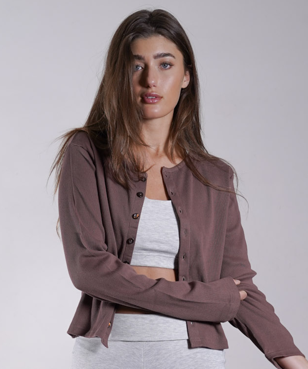 Heavy Rib Cardigan 100% Cotton