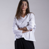 Oversized Jersey V-neck Long Sleeve 100% Cotton