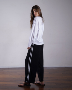 Side Stripe Rib Pants 100% Cotton