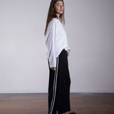 Side Stripe Rib Pants 100% Cotton