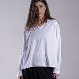 Oversized Jersey V-neck Long Sleeve 100% Cotton