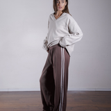 Side Stripe Rib Pants 100% Cotton