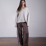 Side Stripe Rib Pants 100% Cotton