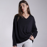 Oversized Jersey V-neck Long Sleeve 100% Cotton