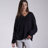 Oversized Jersey V-neck Long Sleeve 100% Cotton