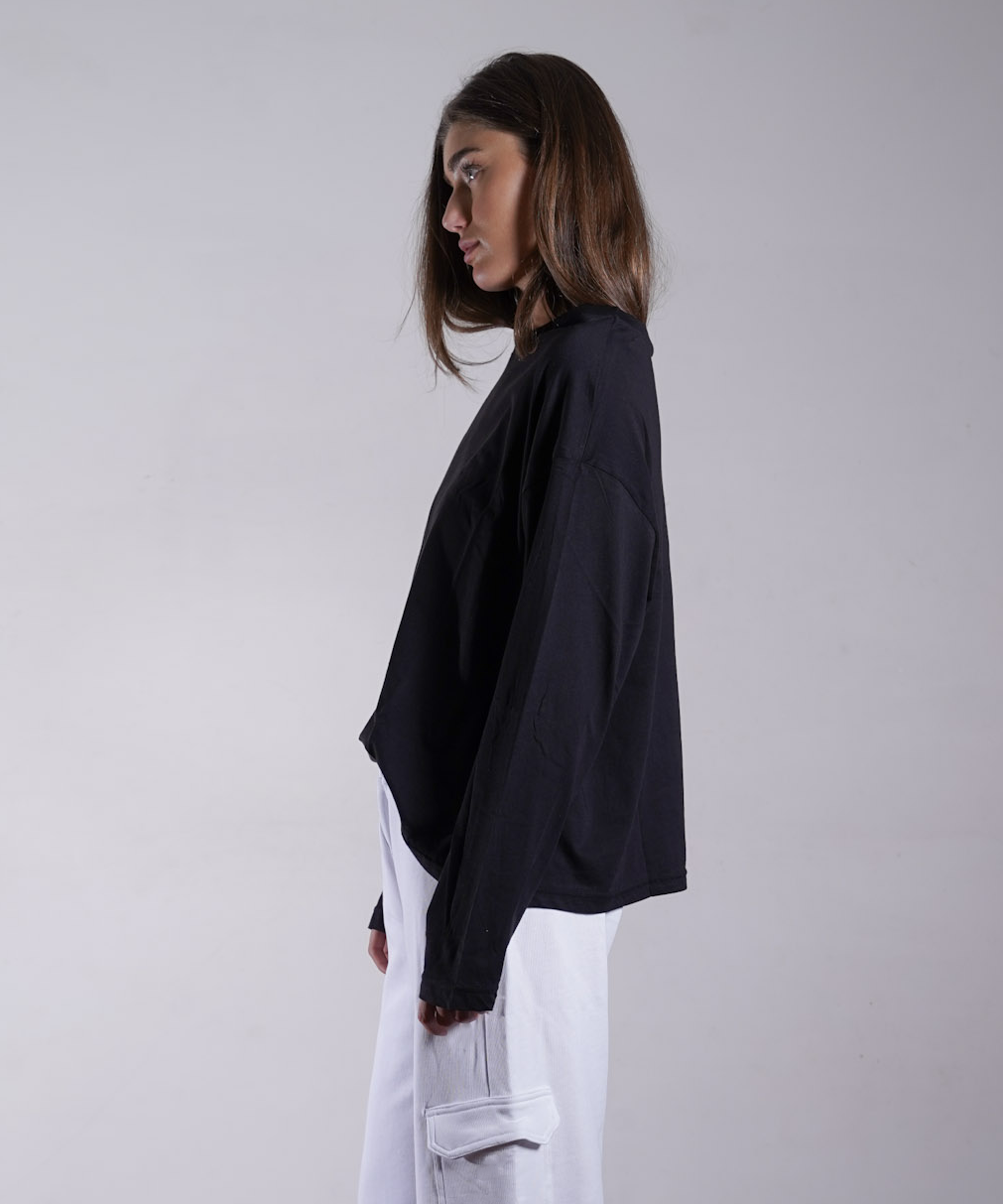Oversized Jersey Crewneck Long Sleeve 100% Cotton