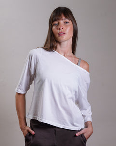 Off-Shoulder Jersey Slouch Top 100% Cotton