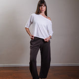 Off-Shoulder Jersey Slouch Top 100% Cotton