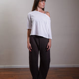 Off-Shoulder Jersey Slouch Top 100% Cotton