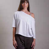 Off-Shoulder Jersey Slouch Top 100% Cotton