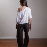 Off-Shoulder Jersey Slouch Top 100% Cotton