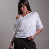 Off-Shoulder Jersey Slouch Top 100% Cotton