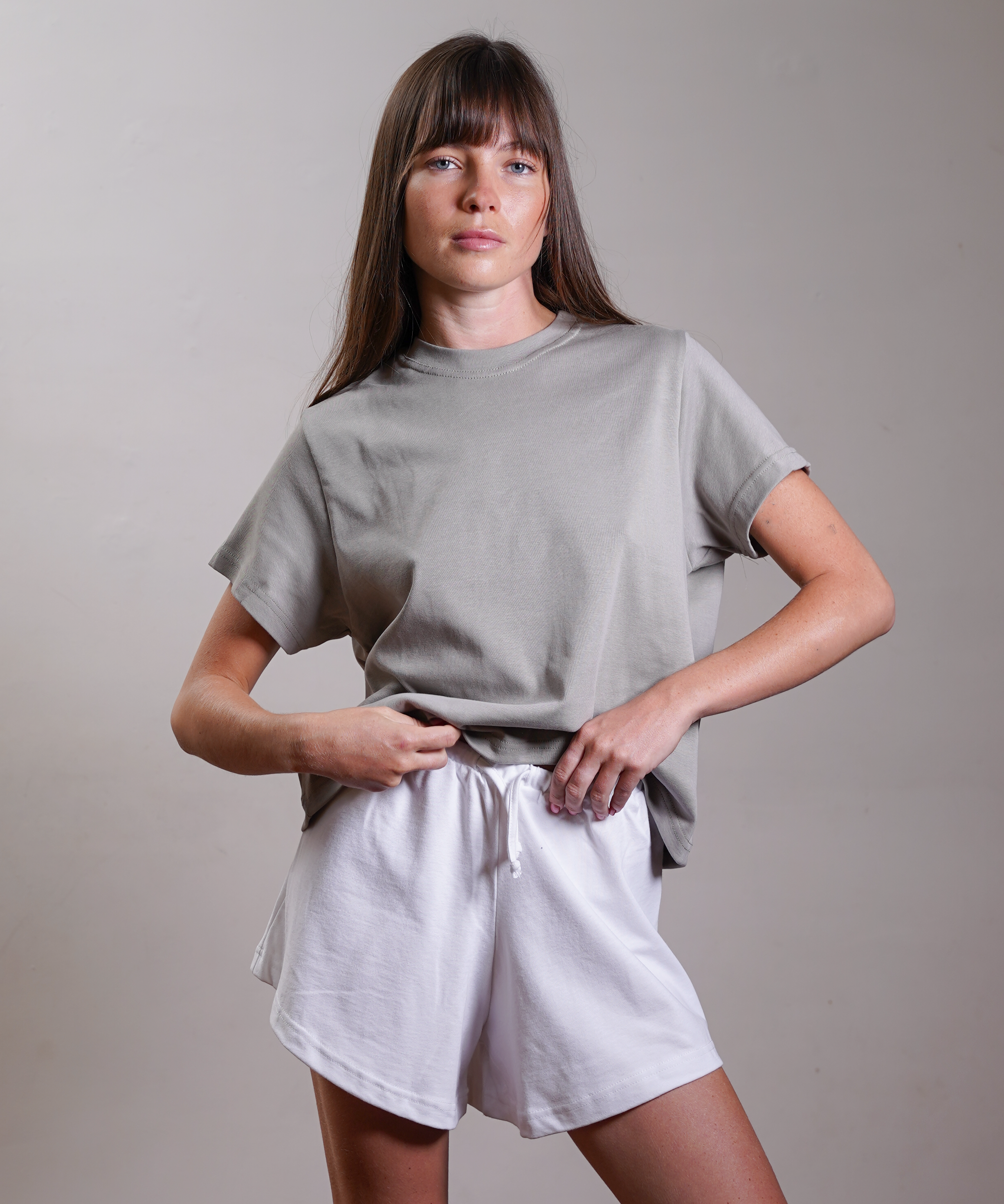 Boxy Short-Sleeve Tee 100% Cotton