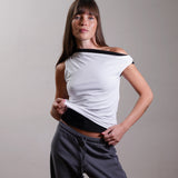 Asymmetric Jersey Top 100% Cotton
