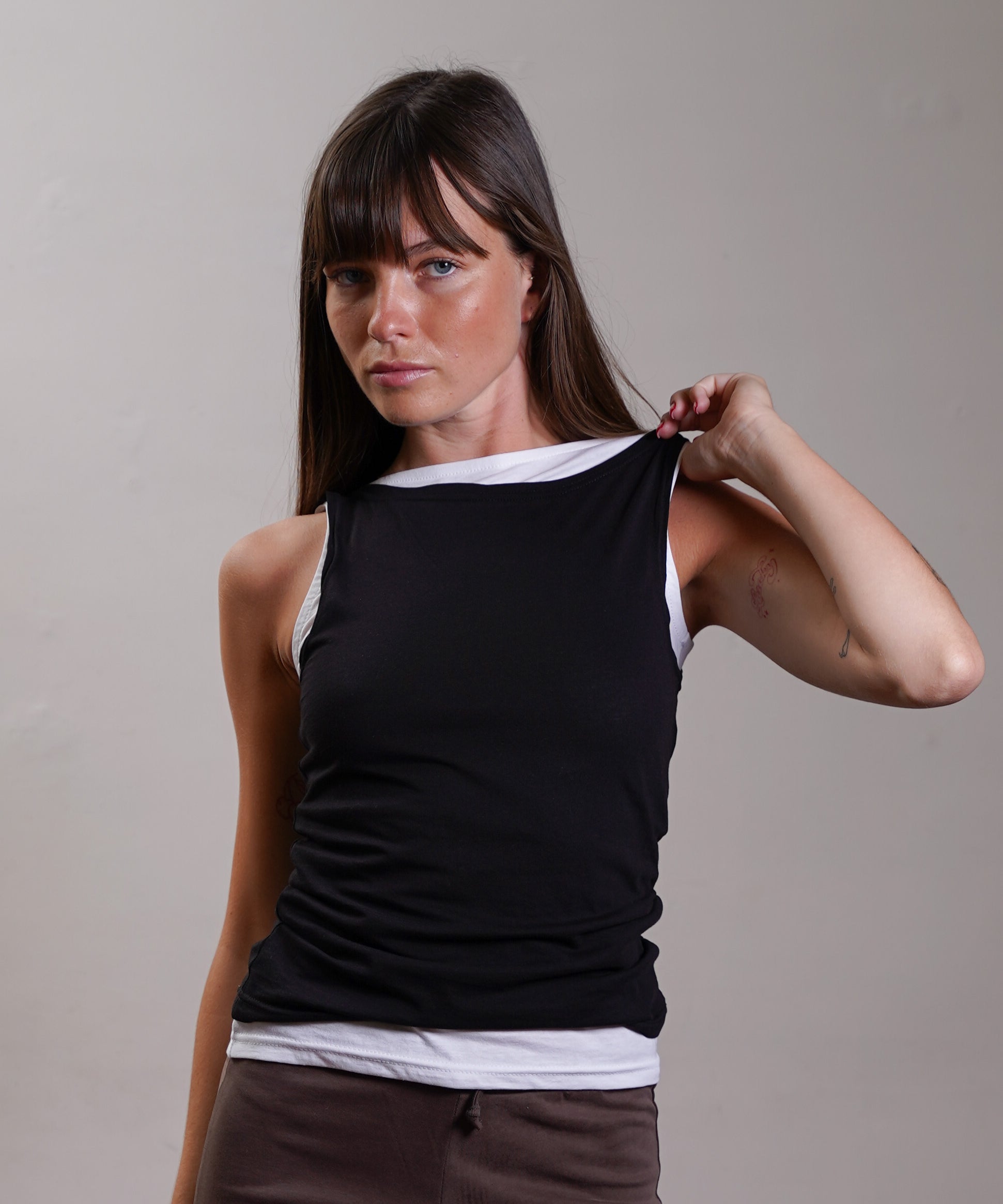 Boat Neck Jersey Tank 100% Cotton
