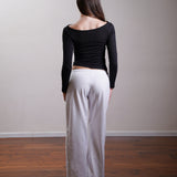 Off Shoulder Jersey Fitted Top 100% Cotton