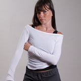 Off Shoulder Jersey Fitted Top 100% Cotton