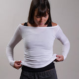 Off Shoulder Jersey Fitted Top 100% Cotton