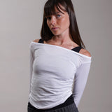 Off Shoulder Jersey Fitted Top 100% Cotton