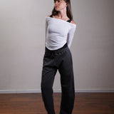 Off Shoulder Jersey Fitted Top 100% Cotton
