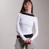 Off Shoulder Jersey Fitted Top 100% Cotton