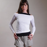 Off Shoulder Jersey Fitted Top 100% Cotton