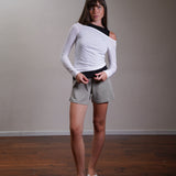 Off Shoulder Jersey Fitted Top 100% Cotton